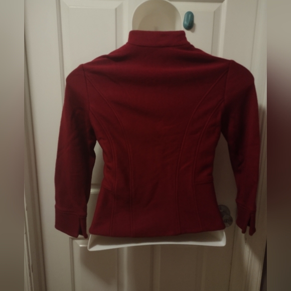 Coldwater Creek Knit Jacket Front Designer Buttons Burgundy Red Sz 8p - Picture 7 of 8